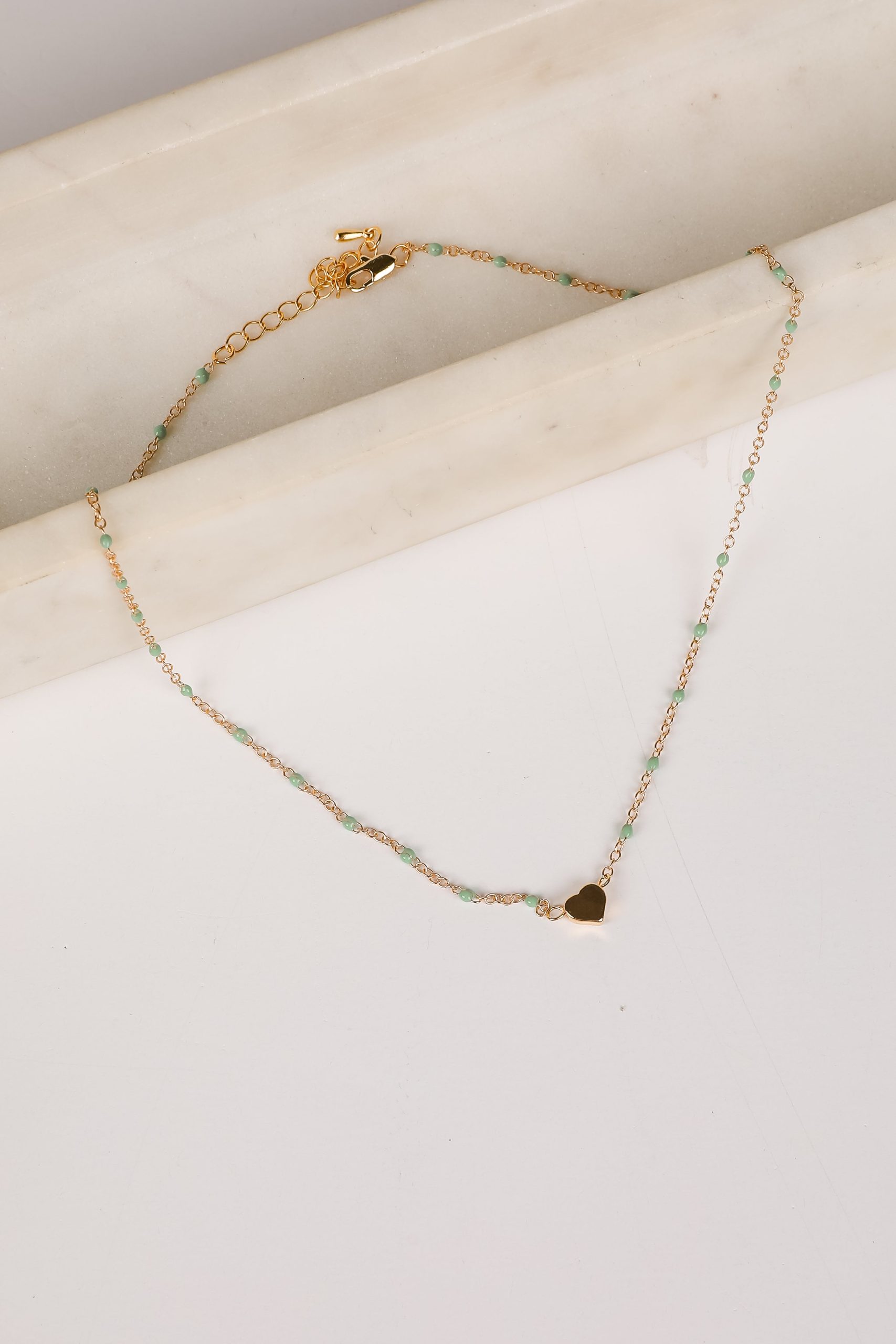 Blaire Beaded Heart Charm Necklace - Image 4