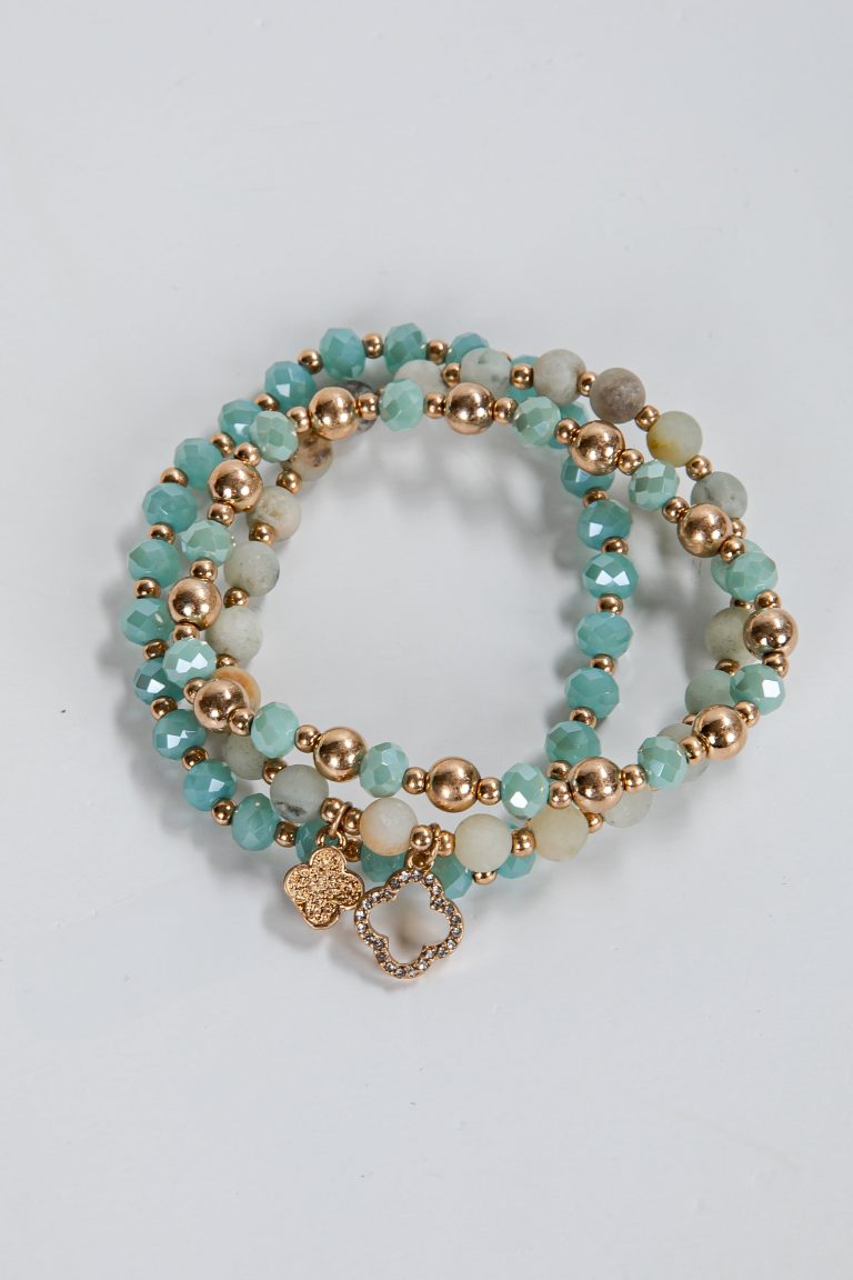 Sydney Mint Beaded Bracelet Set