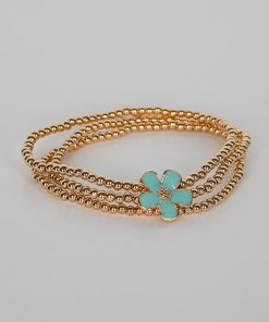FINAL SALE - Catherine Beaded Flower Charm Bracelet
