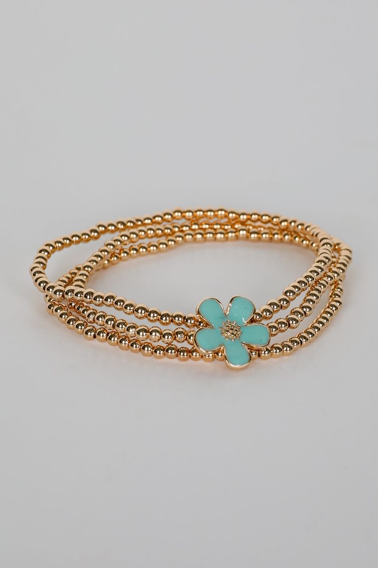FINAL SALE - Catherine Beaded Flower Charm Bracelet