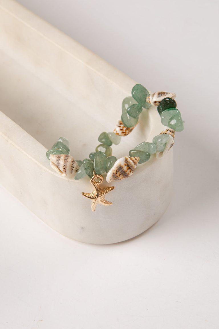 Sutton Green Gemstone Charm Bracelet