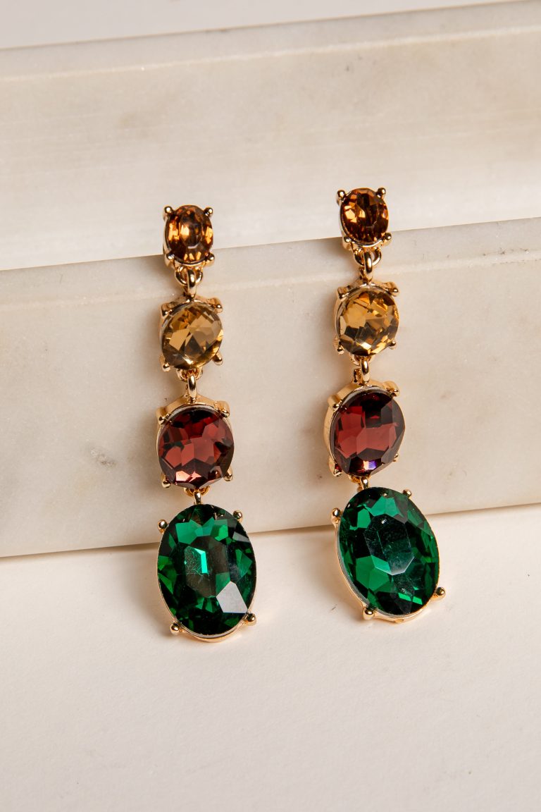 Diana Multi Gemstone Drop Earrings