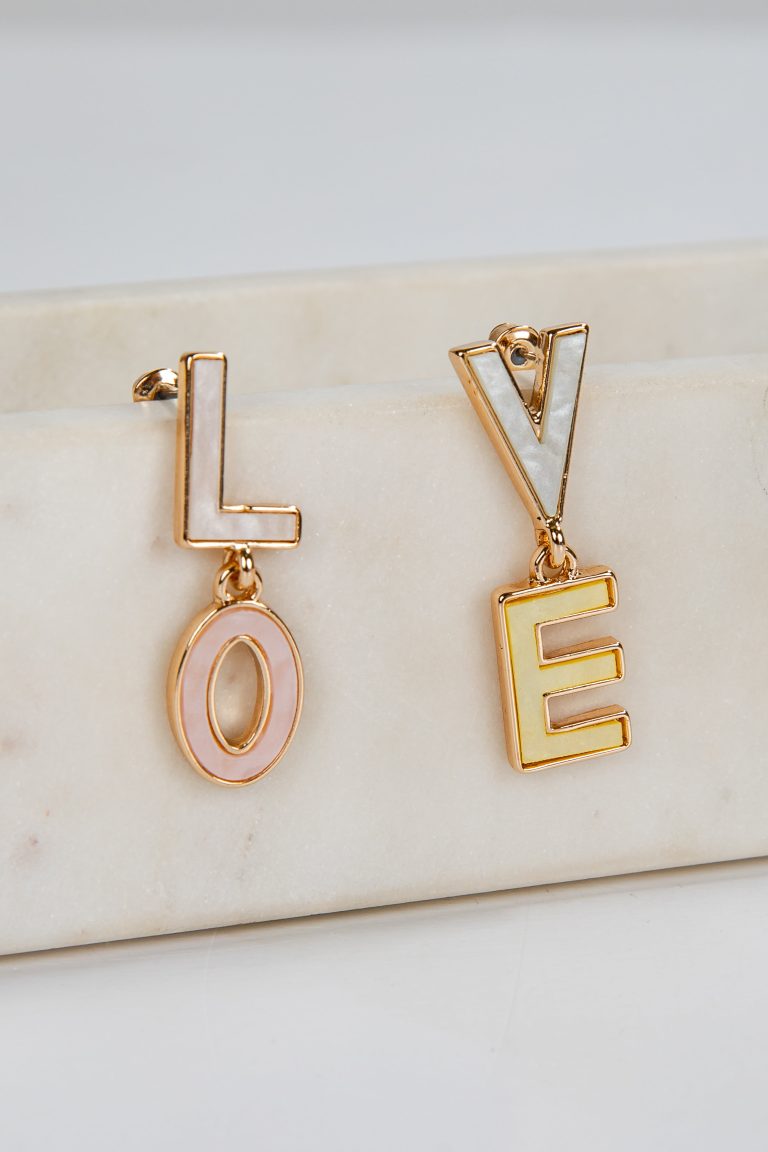 Kendall Multi "Love" Drop Earrings
