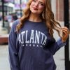 Navy Atlanta Baseball Sweatshirt