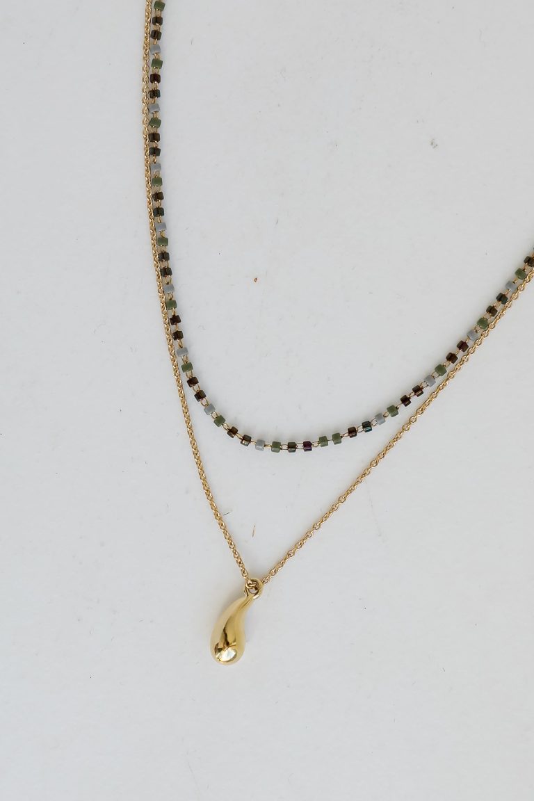 FINAL SALE - Emma Gold Beaded Layered Necklace