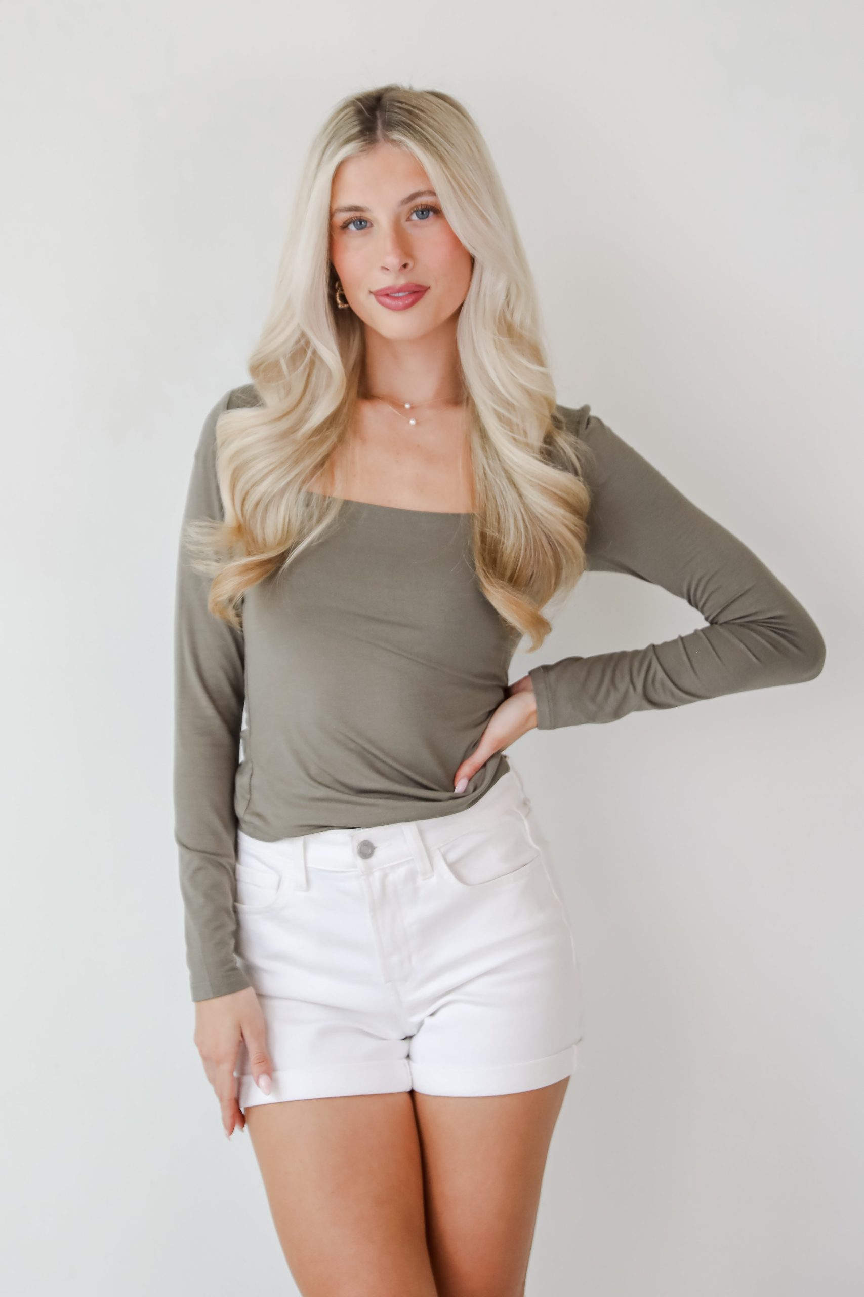 Taylor Square Neck Long Sleeve Top - Image 2