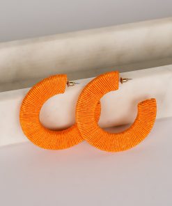 FINAL SALE - Alicia Orange Hoop Earrings