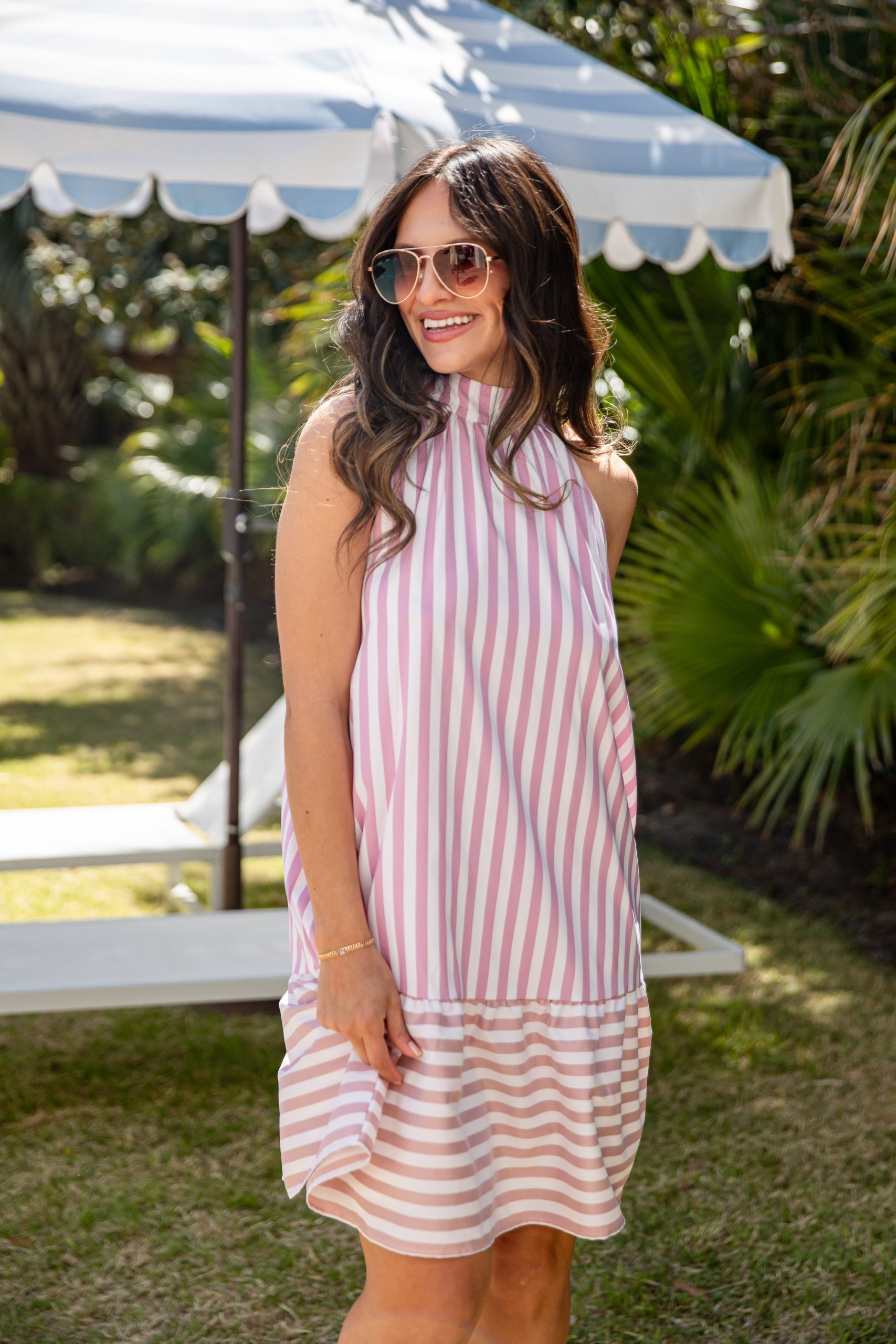 Truest Sweetheart Striped Pink Halter Mini Dress - Image 4
