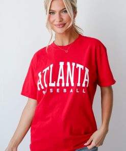 Red Atlanta Baseball Tee
