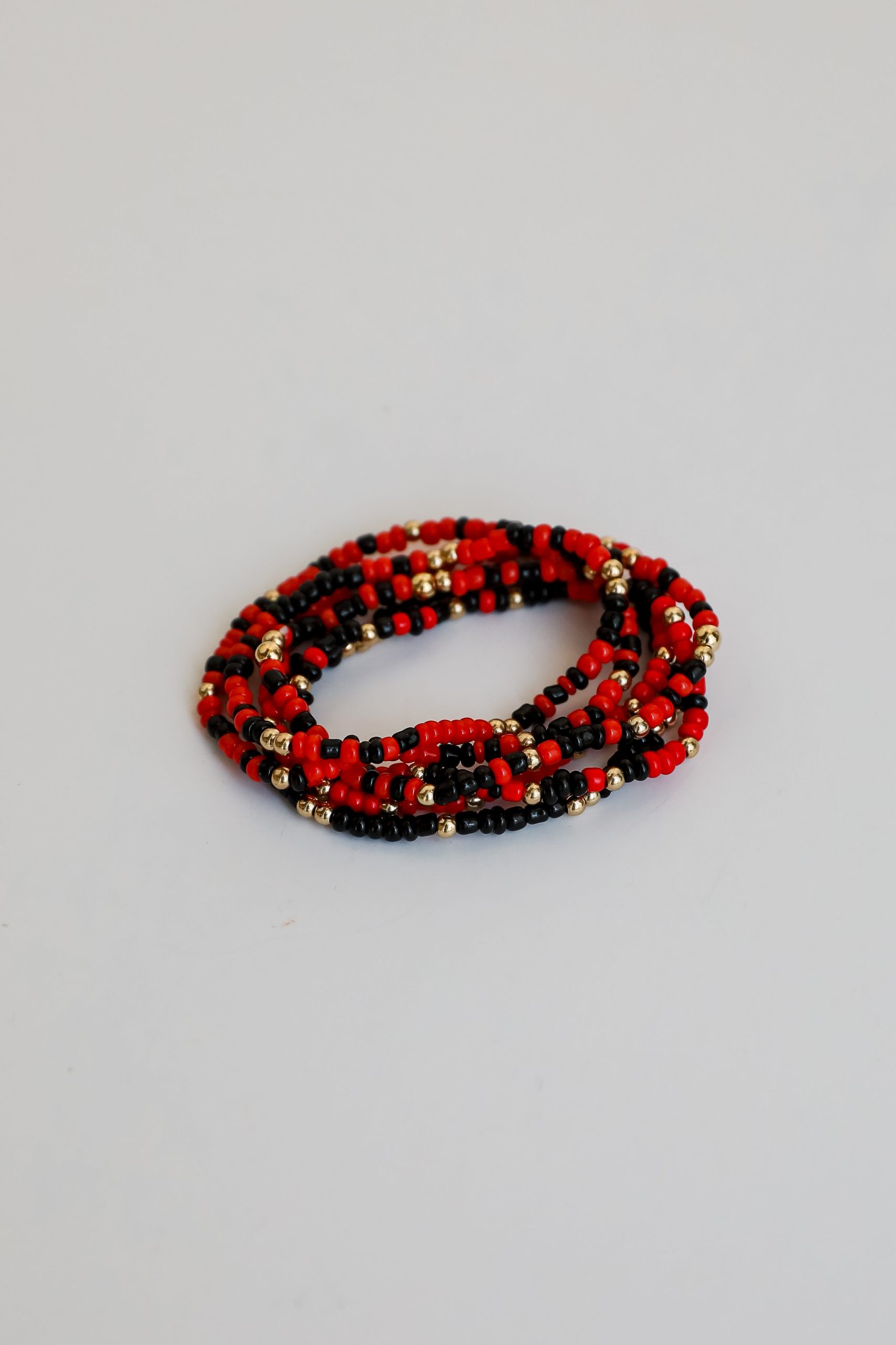 Hallie Red/Black Beaded Bracelet Set - Image 3
