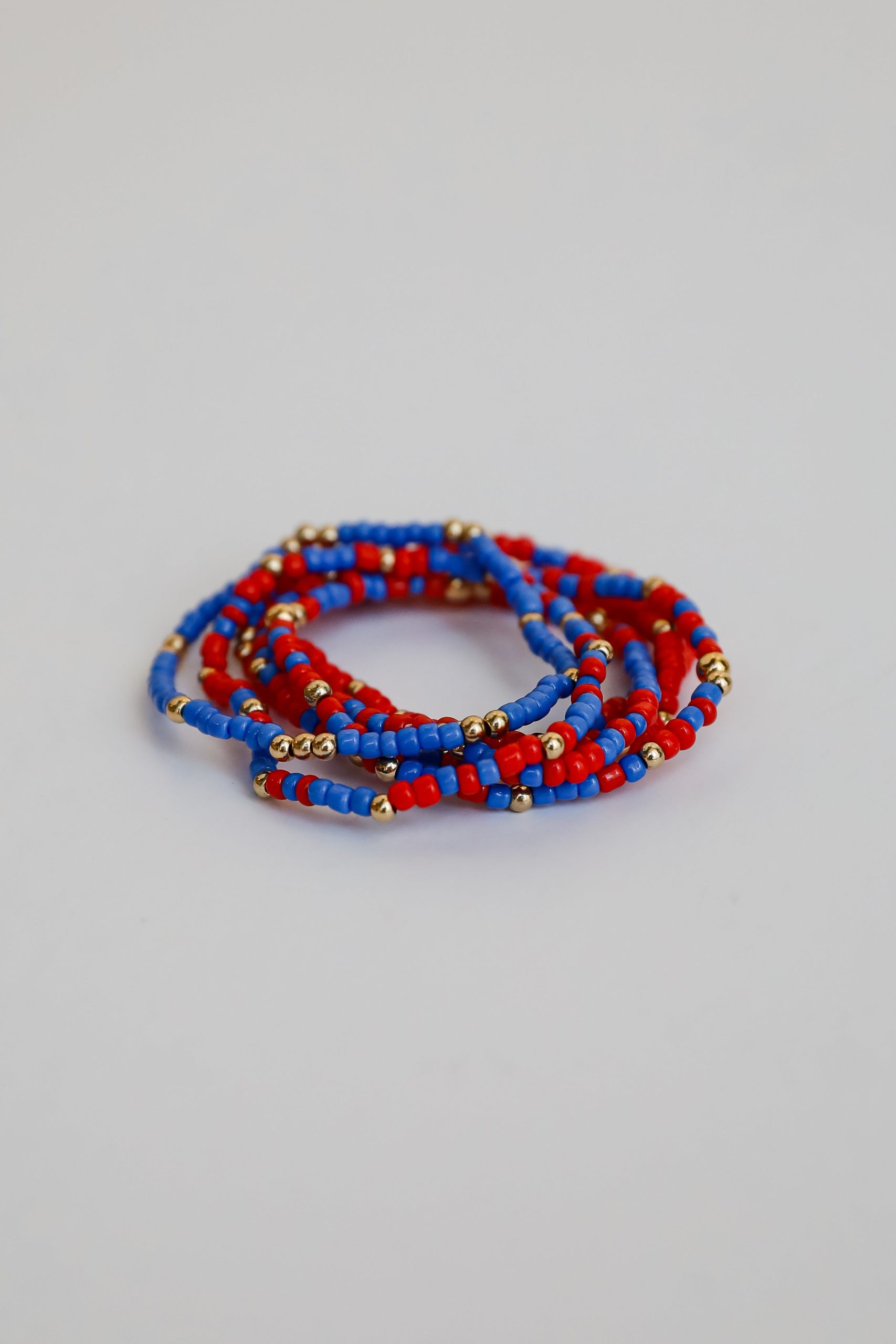 Hallie Blue/Red Beaded Bracelet Set - Image 3