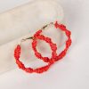 Parker Red Twist Hoop Earrings