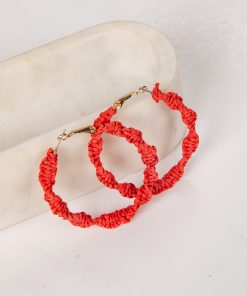 Parker Red Twist Hoop Earrings