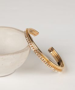 Melanie Gold Rhinestone Cuff Bracelet