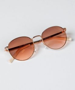 Rose Gold Luxe Round Frame Sunglasses