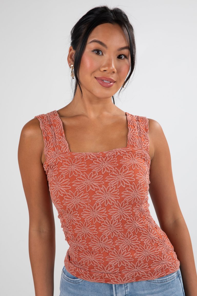 Sweetheart Mood Flower Knit Tank