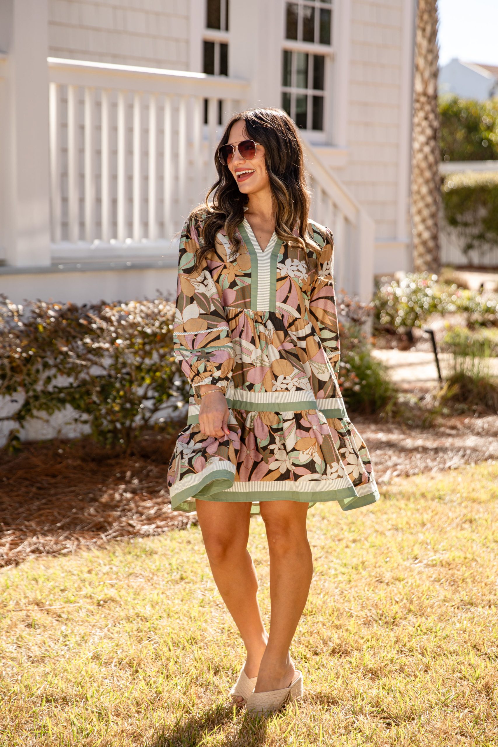 Feeling Inspired Sage Floral Mini Dress - Image 5