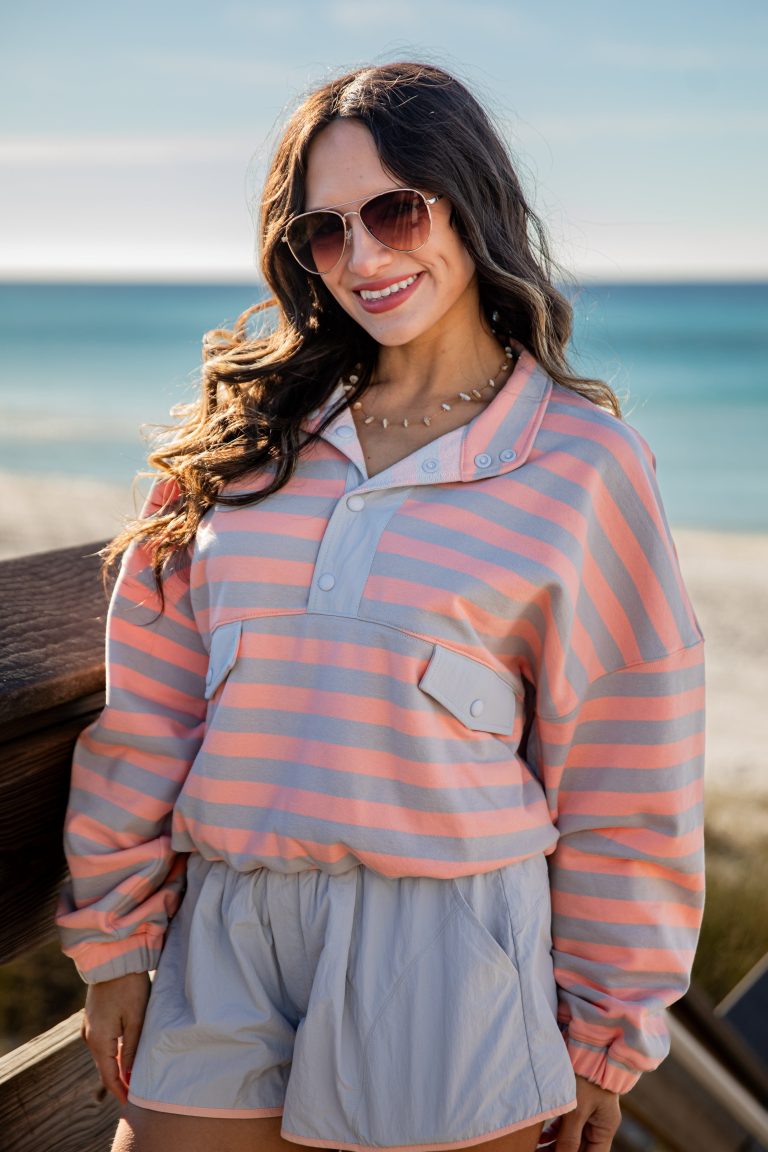 FINAL SALE - Everyday Put Together Stripe Button Pullover