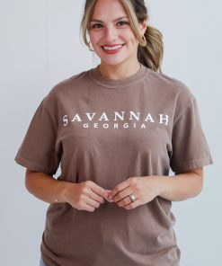 Brown Savannah Georgia Graphic Tee