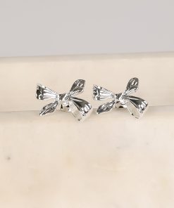 FINAL SALE - Marlee Silver Bow Earrings