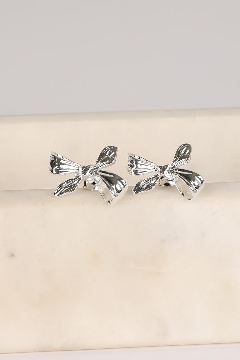 FINAL SALE - Marlee Silver Bow Earrings