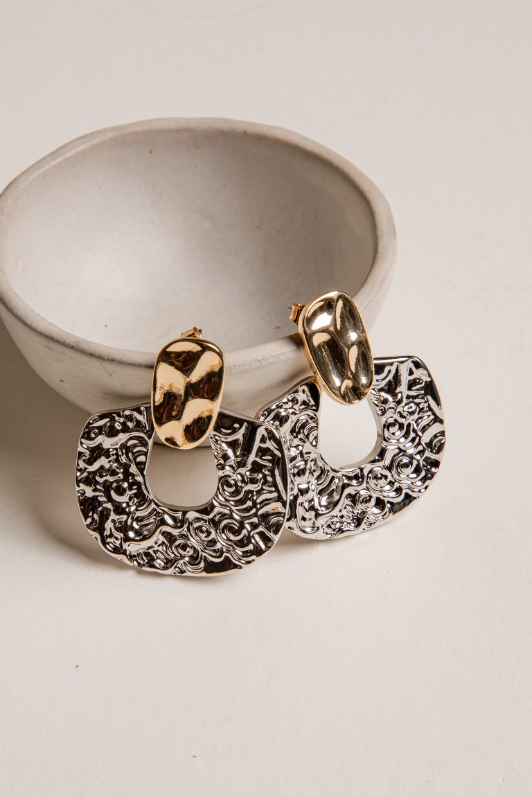Mariana Silver Hammered Statement Earrings