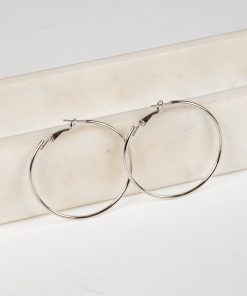 Sadie Silver Hoop Earrings