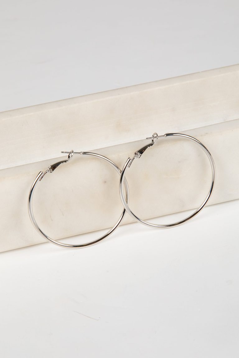 Sadie Silver Hoop Earrings