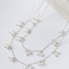 Melissa Silver Pearl Charm Layered Necklace