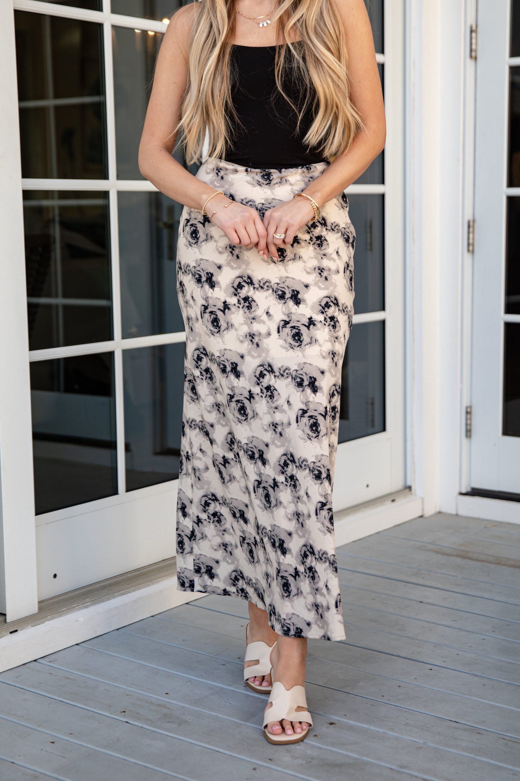 Classy Intentions Taupe Satin Maxi Skirt - Image 5