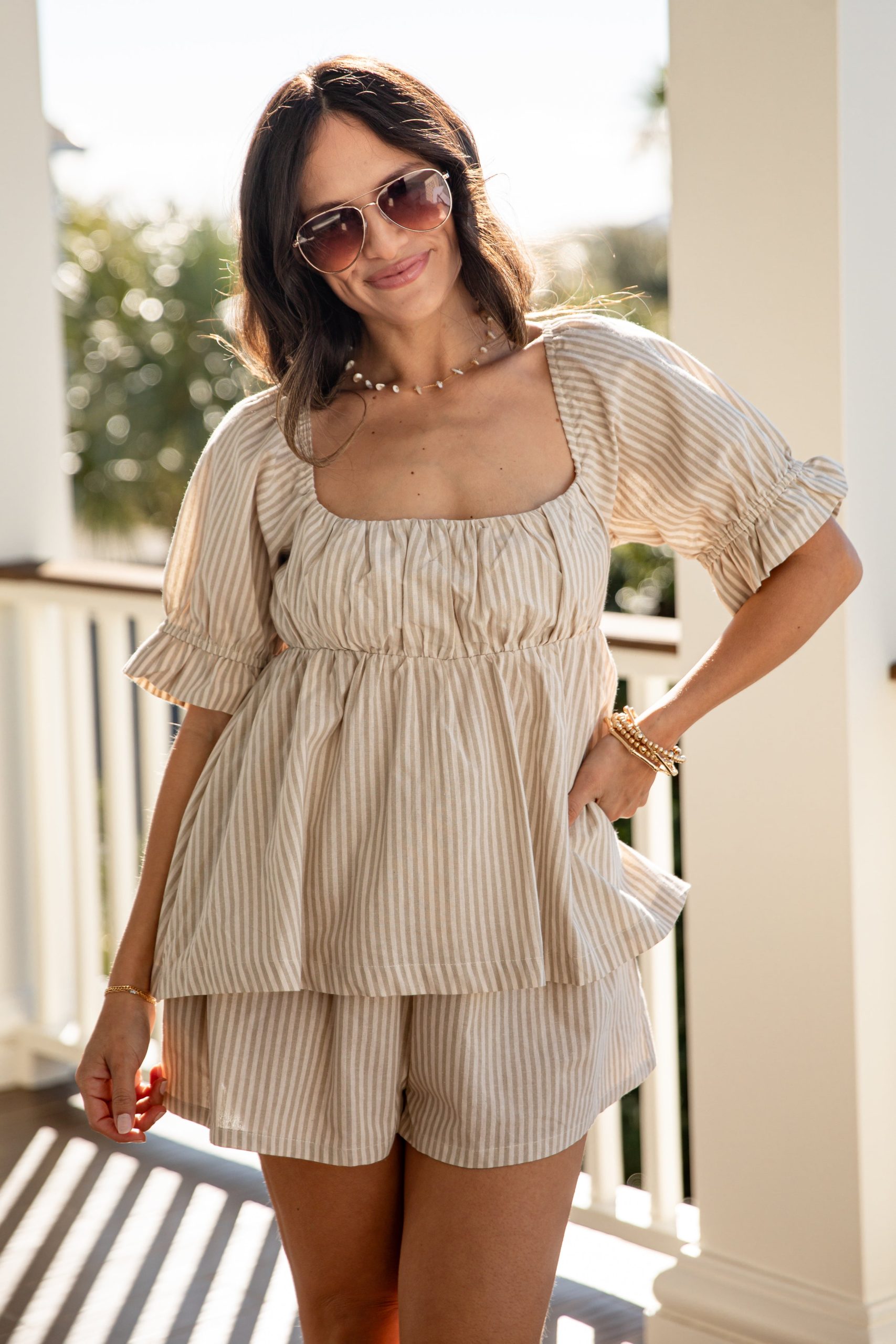Simple Favorite Striped Puff Sleeve Blouse - DU Deal - Image 5