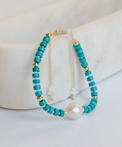FINAL SALE - Juliette Teal Beaded Bracelet