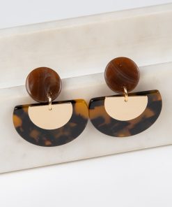 Michelle Tortoise Acrylic Drop Earrings