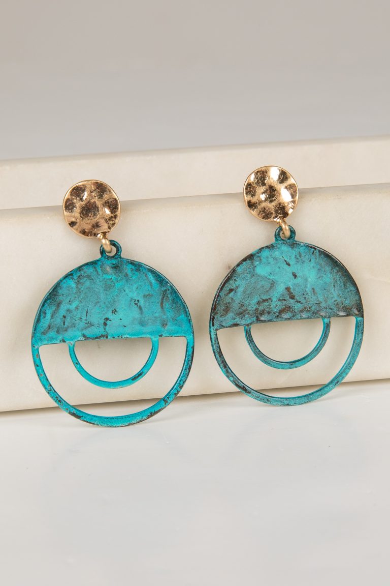 Eva Turquoise Circle Drop Earrings