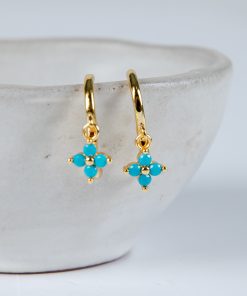 Haven Turquoise Charm Mini Hoop Earrings
