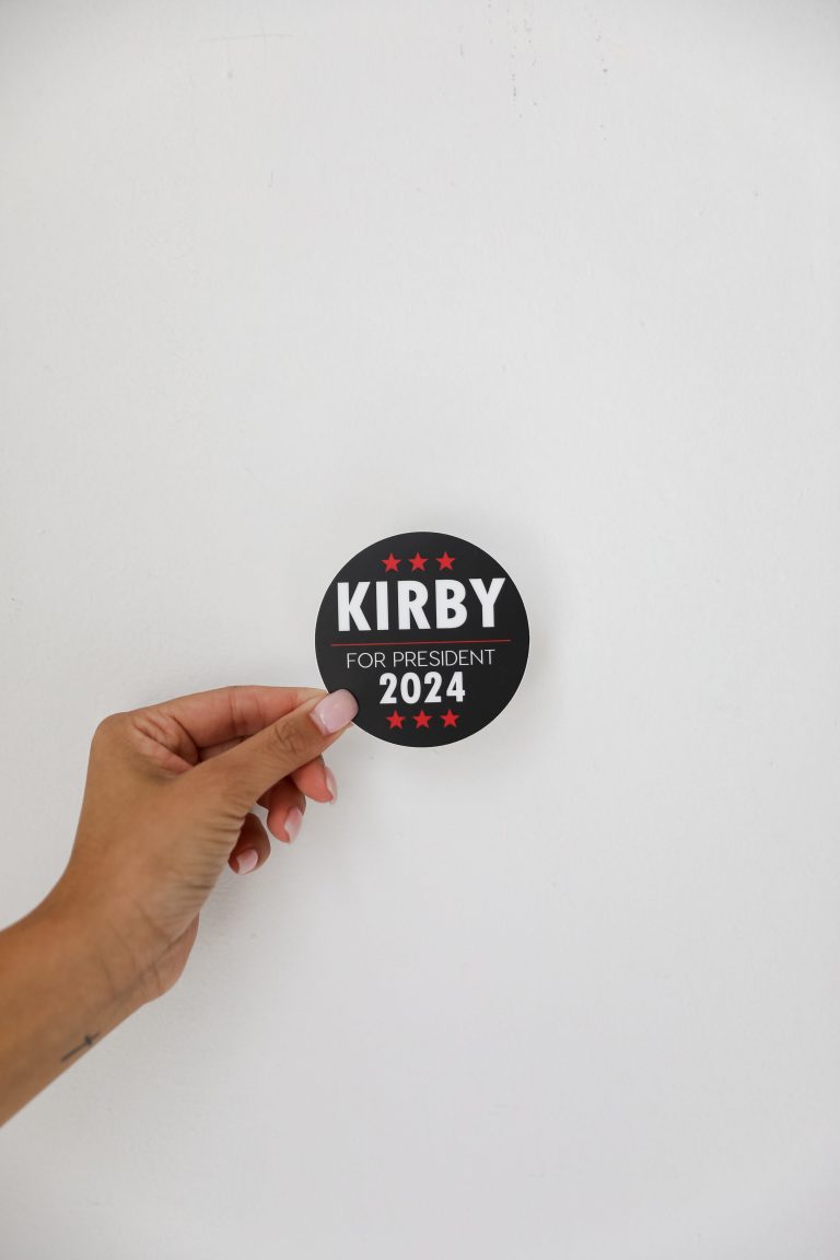 Kirby For President Sticker