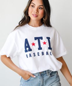 White ATL Baseball Star Tee