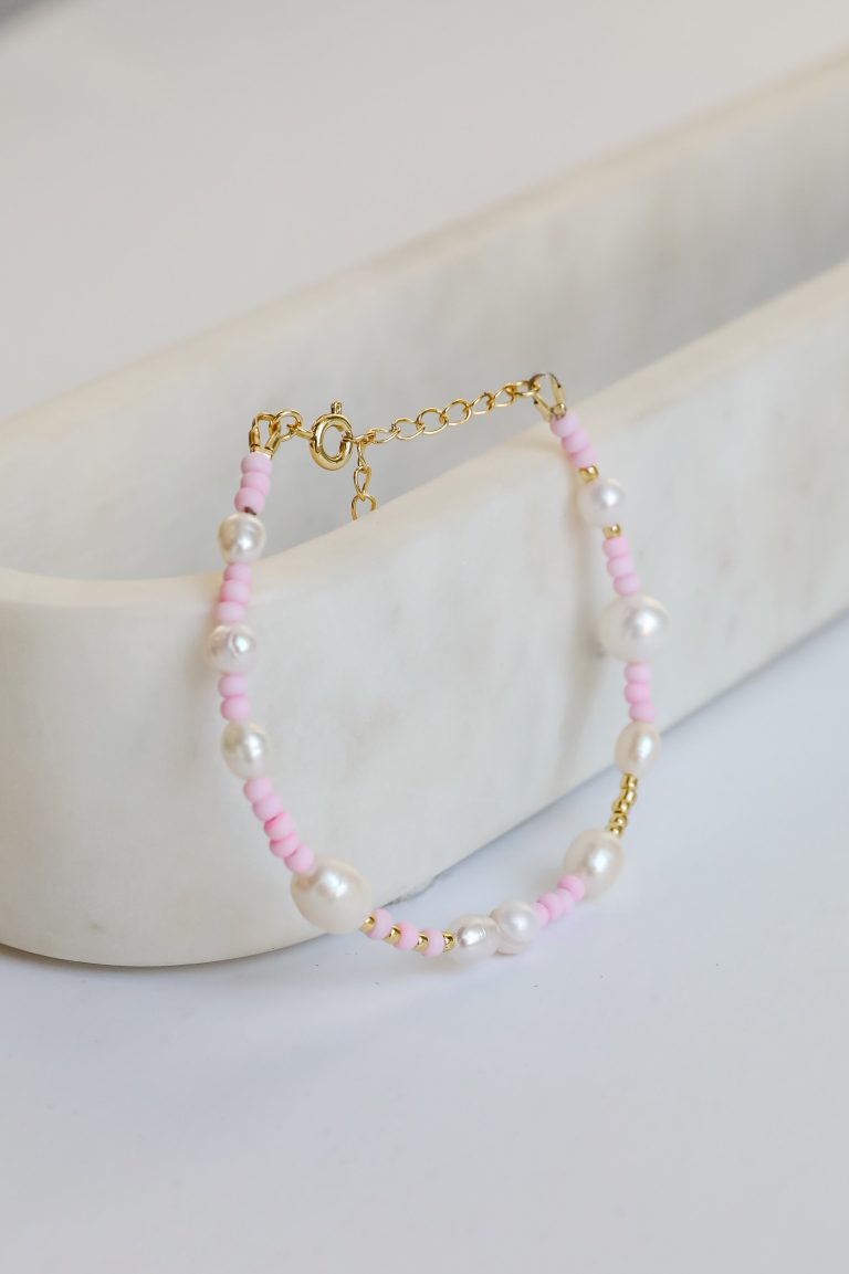 FINAL SALE - Kayla White Beaded Bracelet