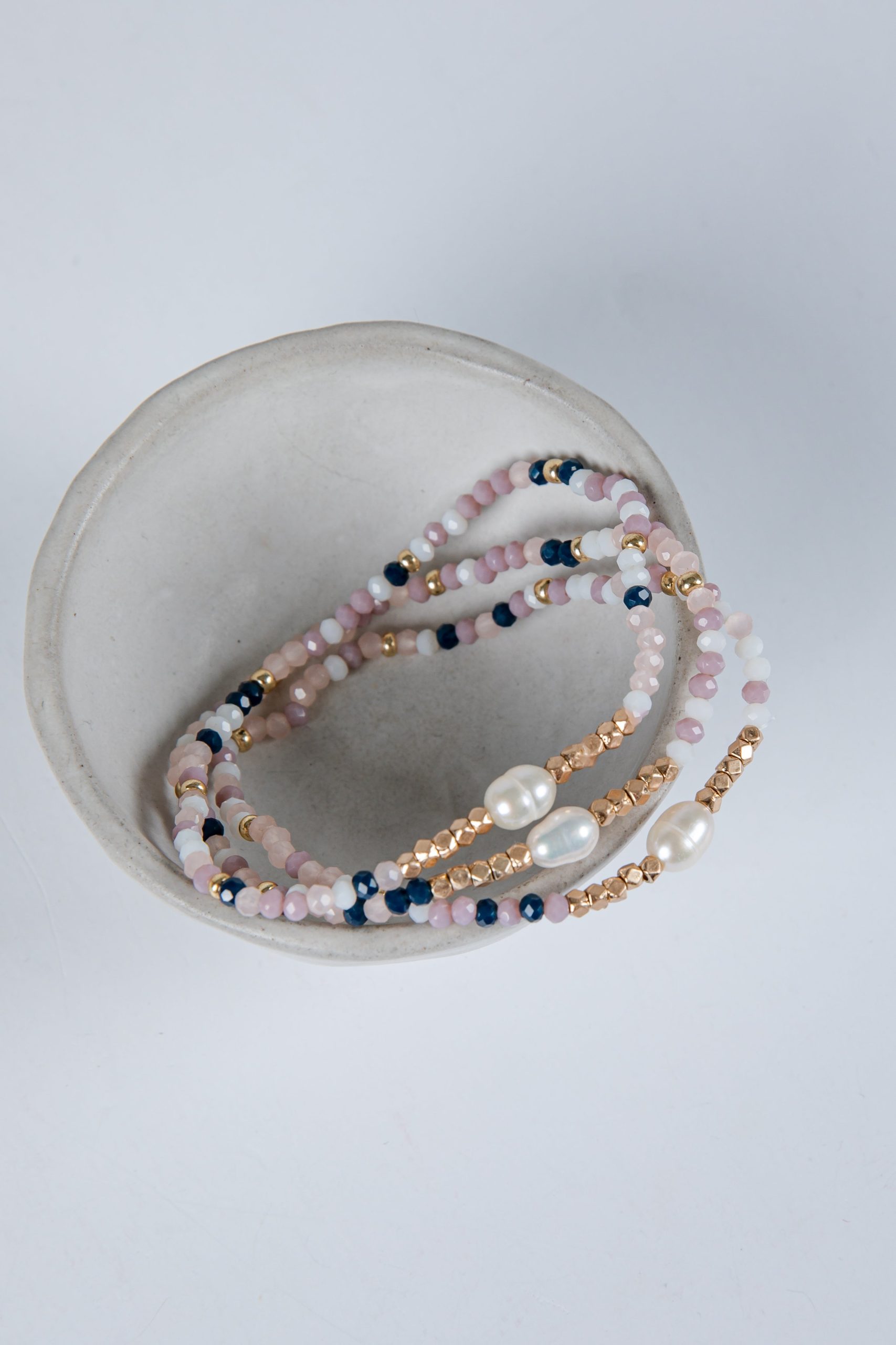 Ava White Beaded Bracelet Set - Image 3