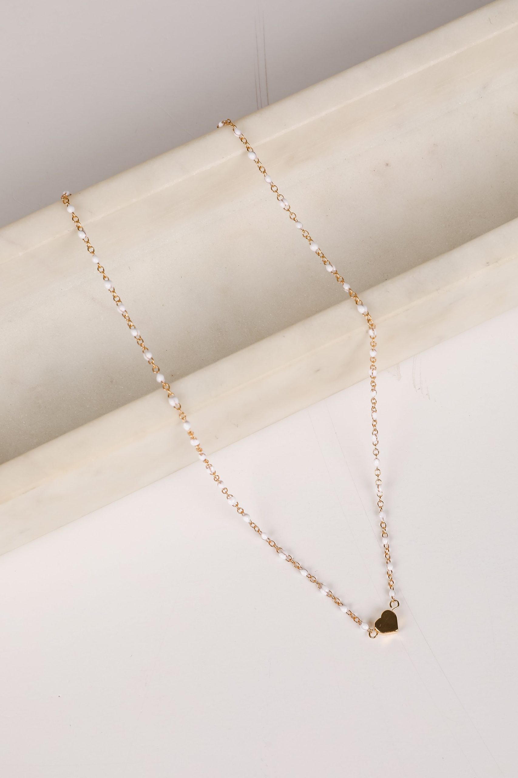 Blaire Beaded Heart Charm Necklace - Image 2