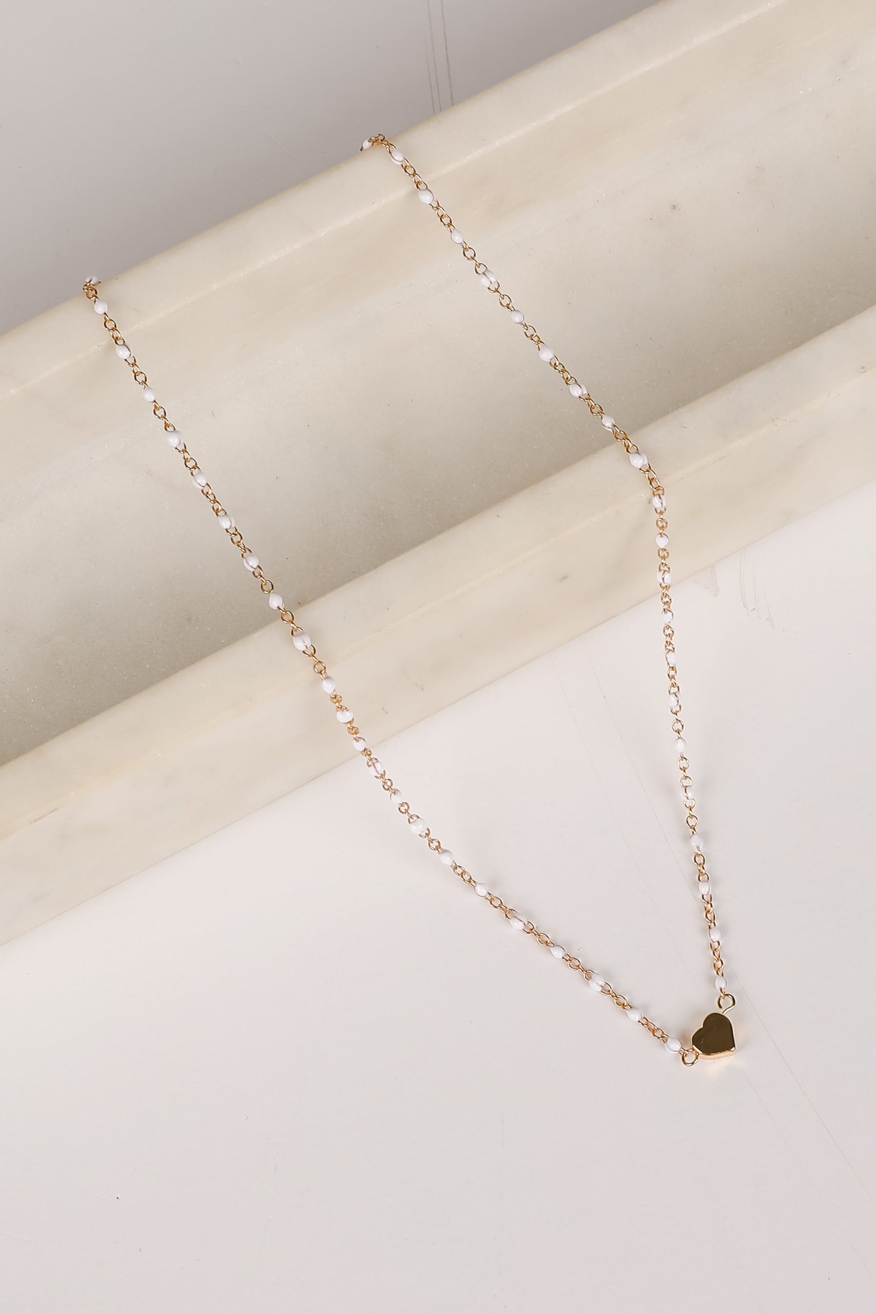 Blaire Beaded Heart Charm Necklace - Image 5