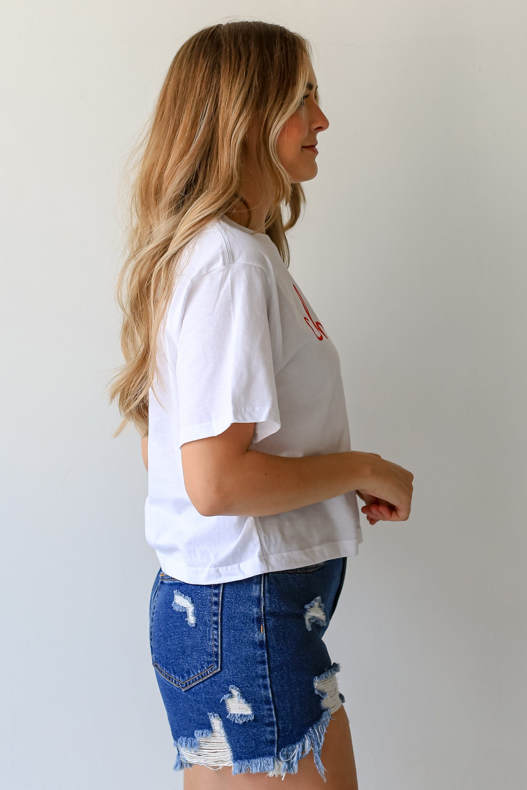 White Chop Chop Script Cropped Tee - Image 3