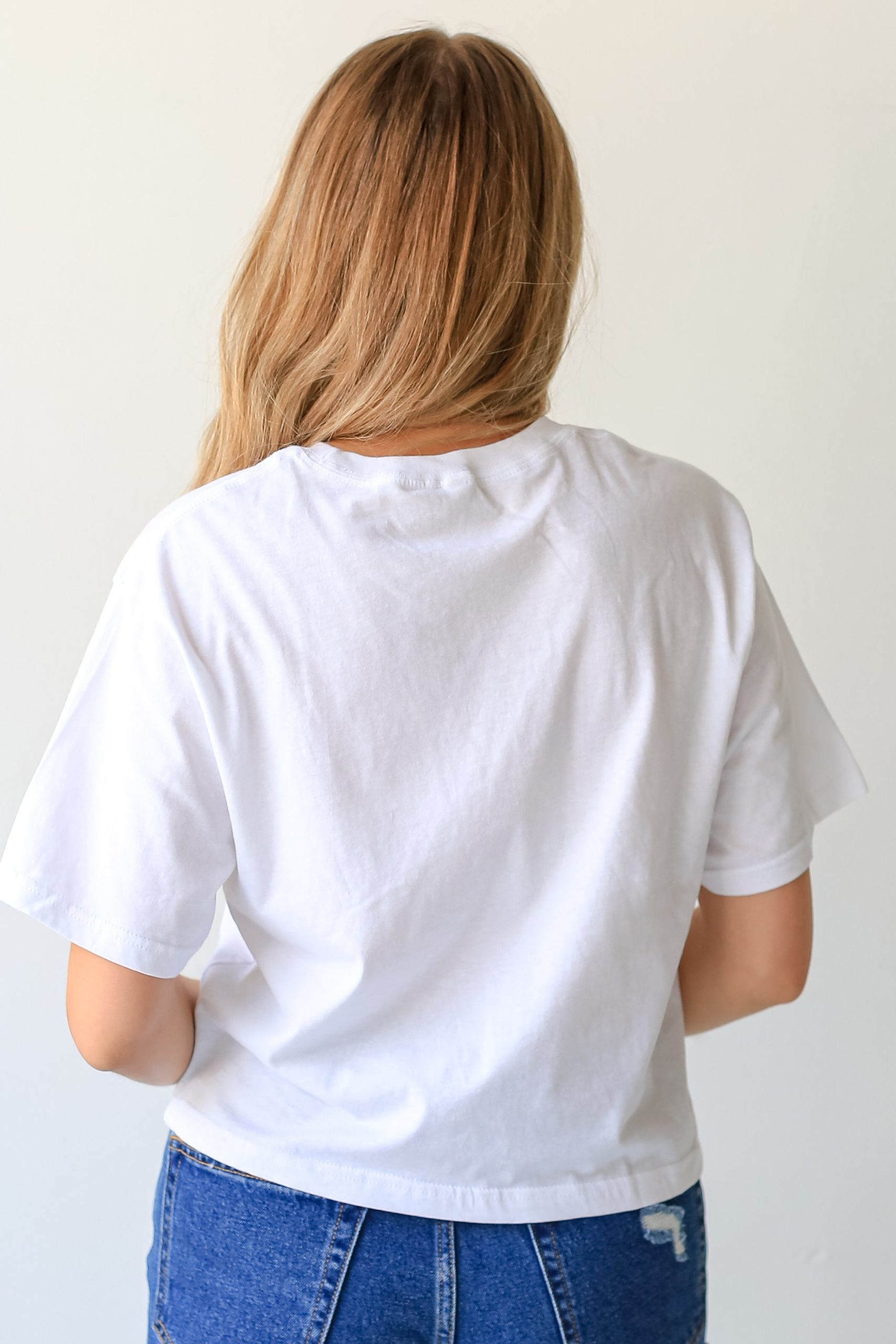 White Chop Chop Script Cropped Tee - Image 4