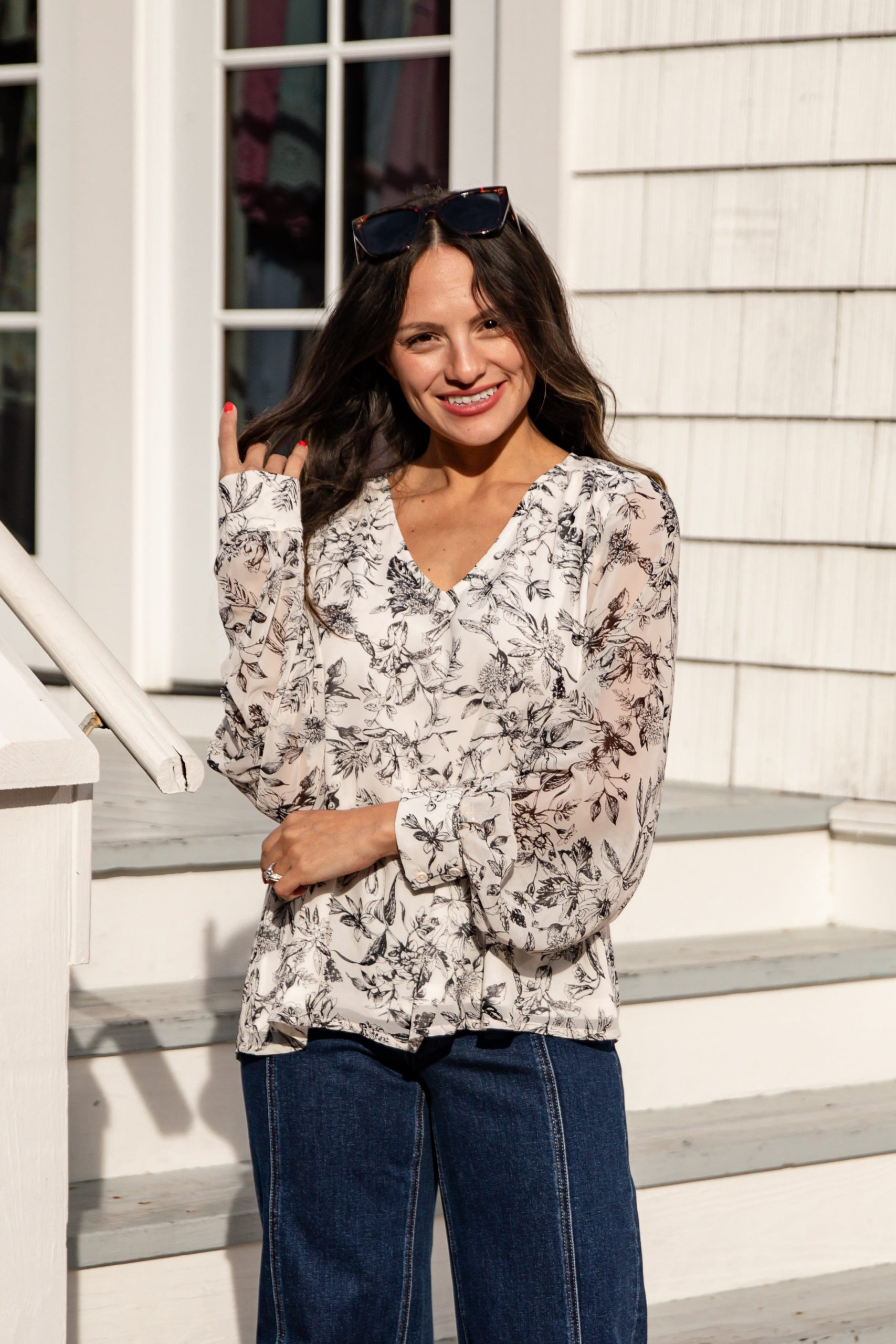 FINAL SALE - Purely Polished White Floral Blouse - DU Deal - Image 2