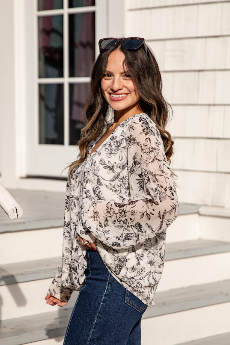 FINAL SALE - Purely Polished White Floral Blouse - DU Deal