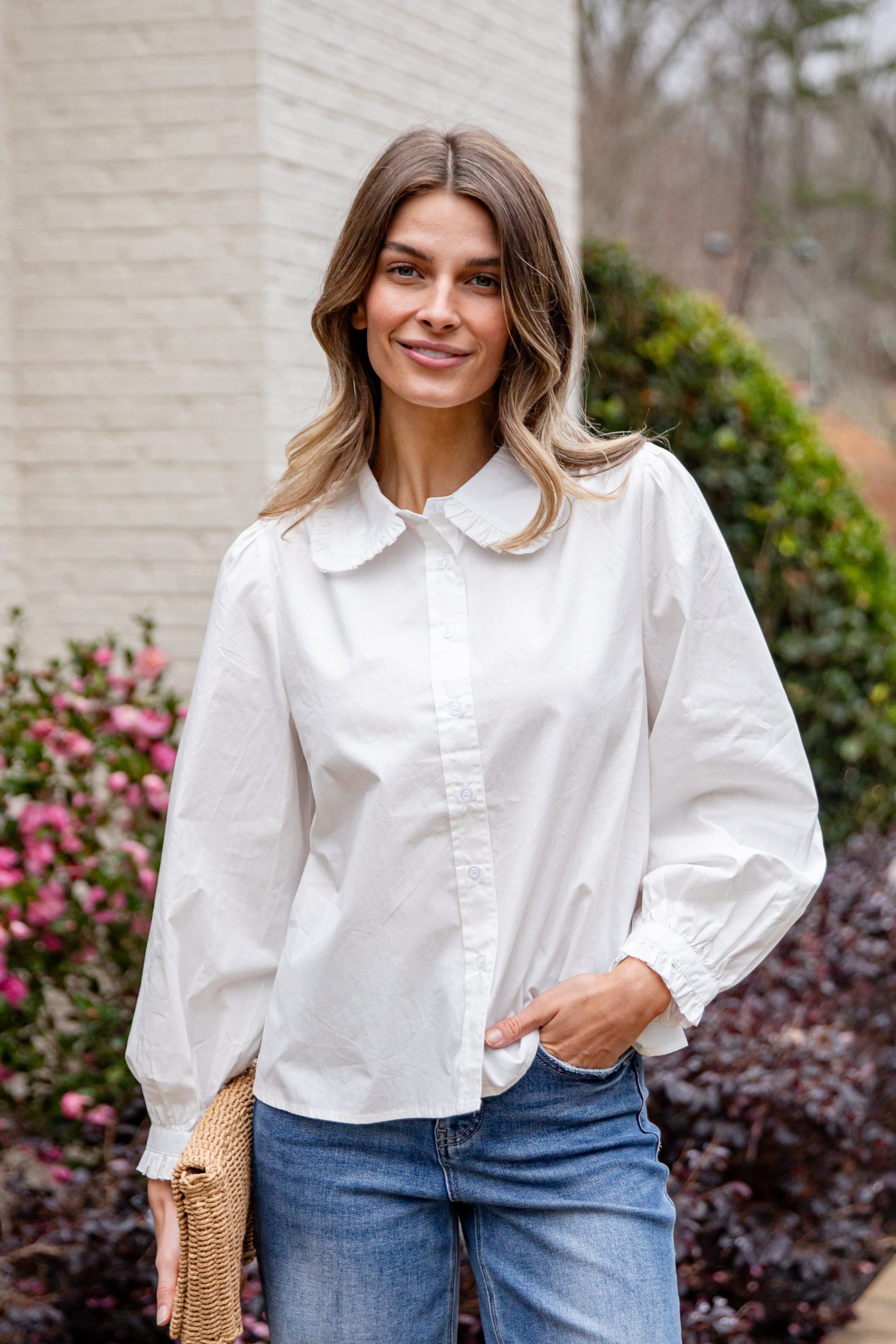 FINAL SALE - Everyday Ease Ruffle Button-Down Blouse - Image 5