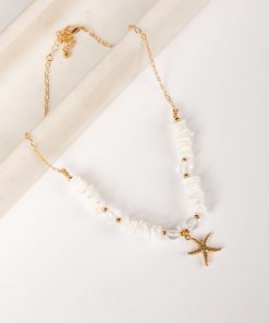 Allee Coastal Shell & Starfish White Necklace