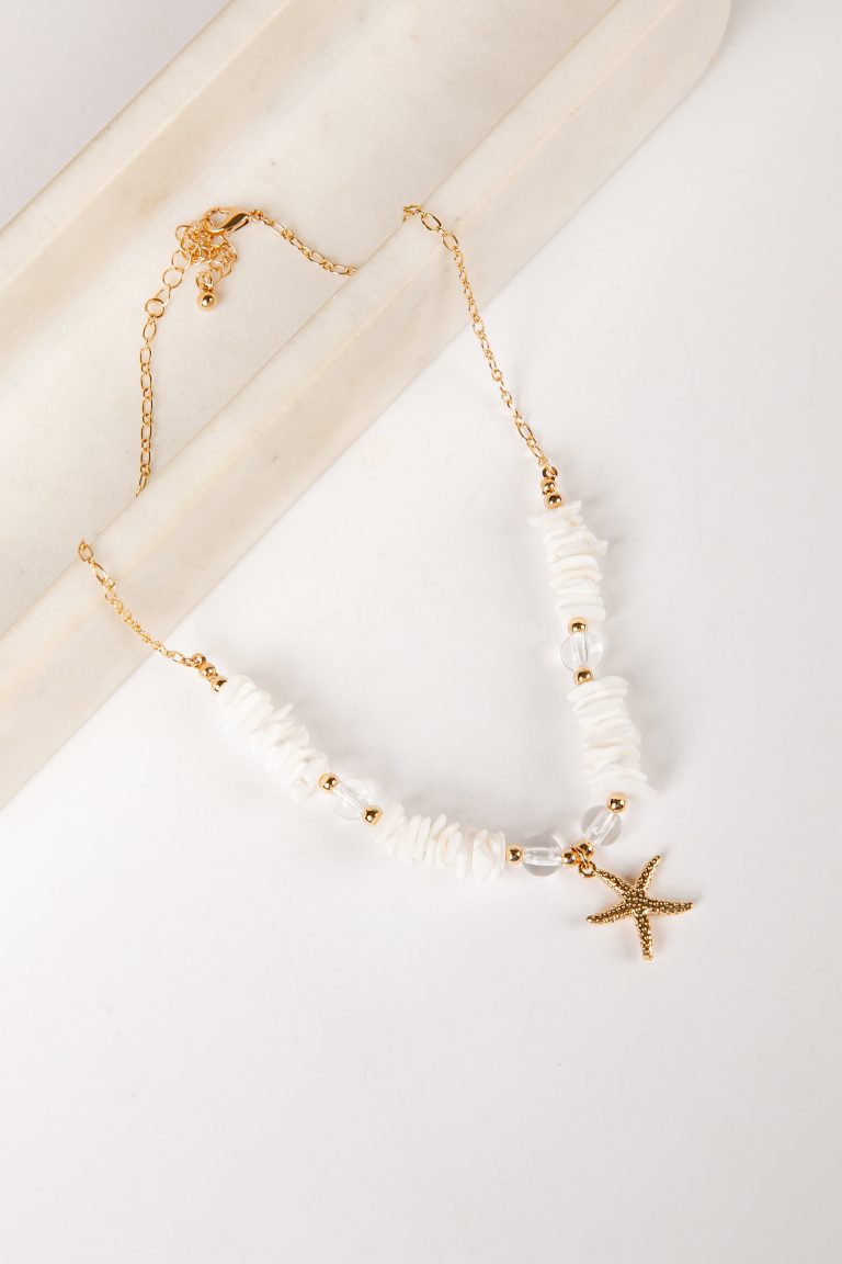 Allee Coastal Shell & Starfish White Necklace