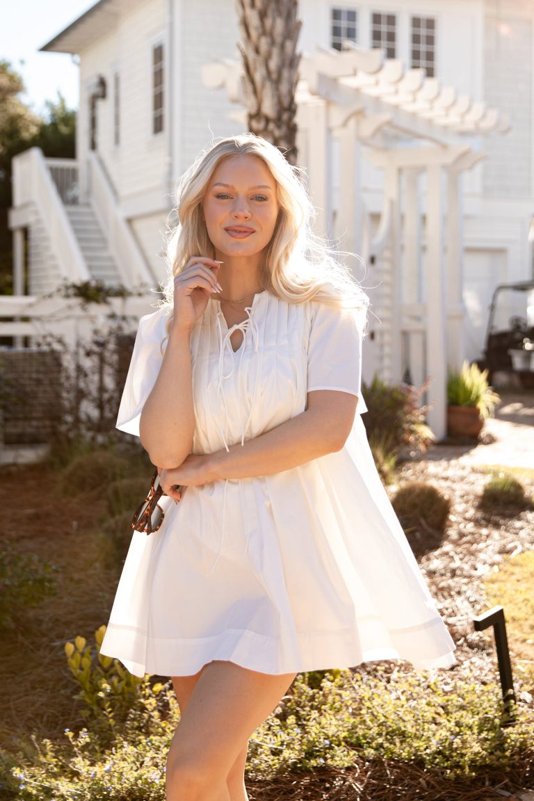 Cotton Cloud White Tunic Mini Dress
