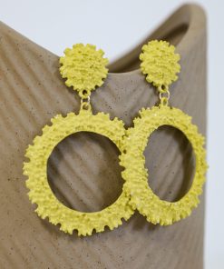 FINAL SALE - Camille Yellow Circle Drop Earrings